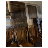 Old doors and solid wood chairs