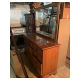 Solid maple dresser with mirror and has matching bed