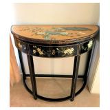 Hand painted Oriental half moon table