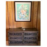 Mid Century Modern chest + Sidney Loeb watercolor