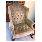 Tufted Queen Anne wingback
