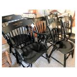 Vintage ebony chairs set