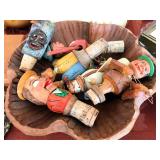German wood figure corks