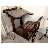 Antique school desk w adjustable seat
