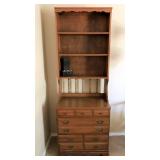 Vintage maple bookcase on chest