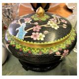 Cloisonne bowl on stand