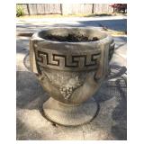 1 of 2 matching cement pots