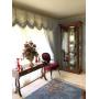 Slim line display cabinet and lyre table