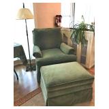 Ethan Allen covered chair + ottoman