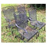 Set of 4 wrought iron outdoor chairs