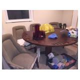 Never Used!  Drop Leaf Mahjong Table w/Four Chairs