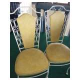 Shabby & Sheek wrought iron dining set table 6 chairs and marble table top 