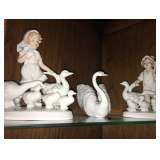 VINTAGE GERMAN BISQUE WHITE PORCELAIN ART FIGURINE, all numbered