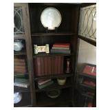 Antique Leaded Glass Mission Book Case