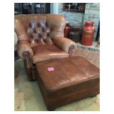Leather Chair & Ottoman from Beacon Hill