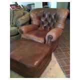 Leather Chair & Ottoman from Beacon Hill