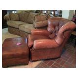 Leather Chair & Ottoman from Beacon Hill
