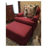 Pair of Swivel/Rocker Arm Chairs by ETHAN ALLEN w/ Ottomans