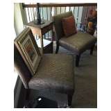 Metallic zebra print accent chairs