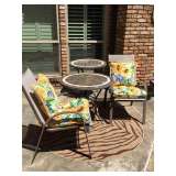 Outdoor furniture and decorative pillows