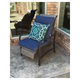 Outdoor furniture and decorative pillows..