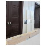 closet storage system shown unassembled