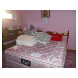 Queen bed and bedding