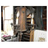 old wood and metal chandalier