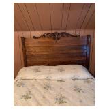 Oak high back bed