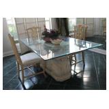 Glass dining room table and chairs