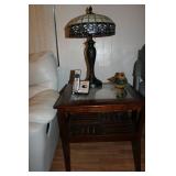 Tiffany Style Lamp and End Table
