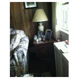 One of a pair of end tables.