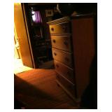 Five-drawer dresser.