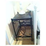 Wrought iron end table.