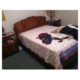 Full-size bed with headboard and footboard