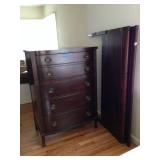 The headboard and footboard go with the mahogany chest and dresser. 