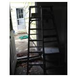 Metal and wood ladders.