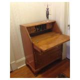 Slant-top desk, open.