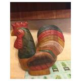 Folksy wood rooster.