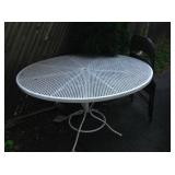 Vintage white meta patio table