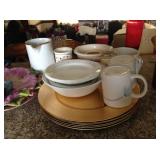 More dishes and gold chargers.