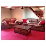 Ashley leather living room set.
