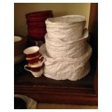 Hemingway china lovingly stored in quilted cases.