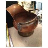 Copper coal scuttle.