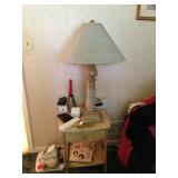 End table with lamp.