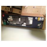 New-in-box bookshelf, one of a few new-in-box pieces of furniture.