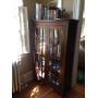 Glass-front cabinet.