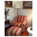 Armchair with ottoman.