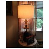 Lamp with small table.