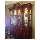 China cabinet with interior lights.